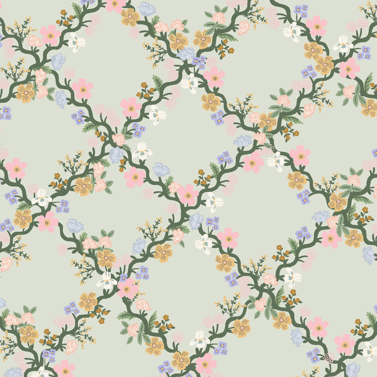 Easter II - Floral Trellis - Green