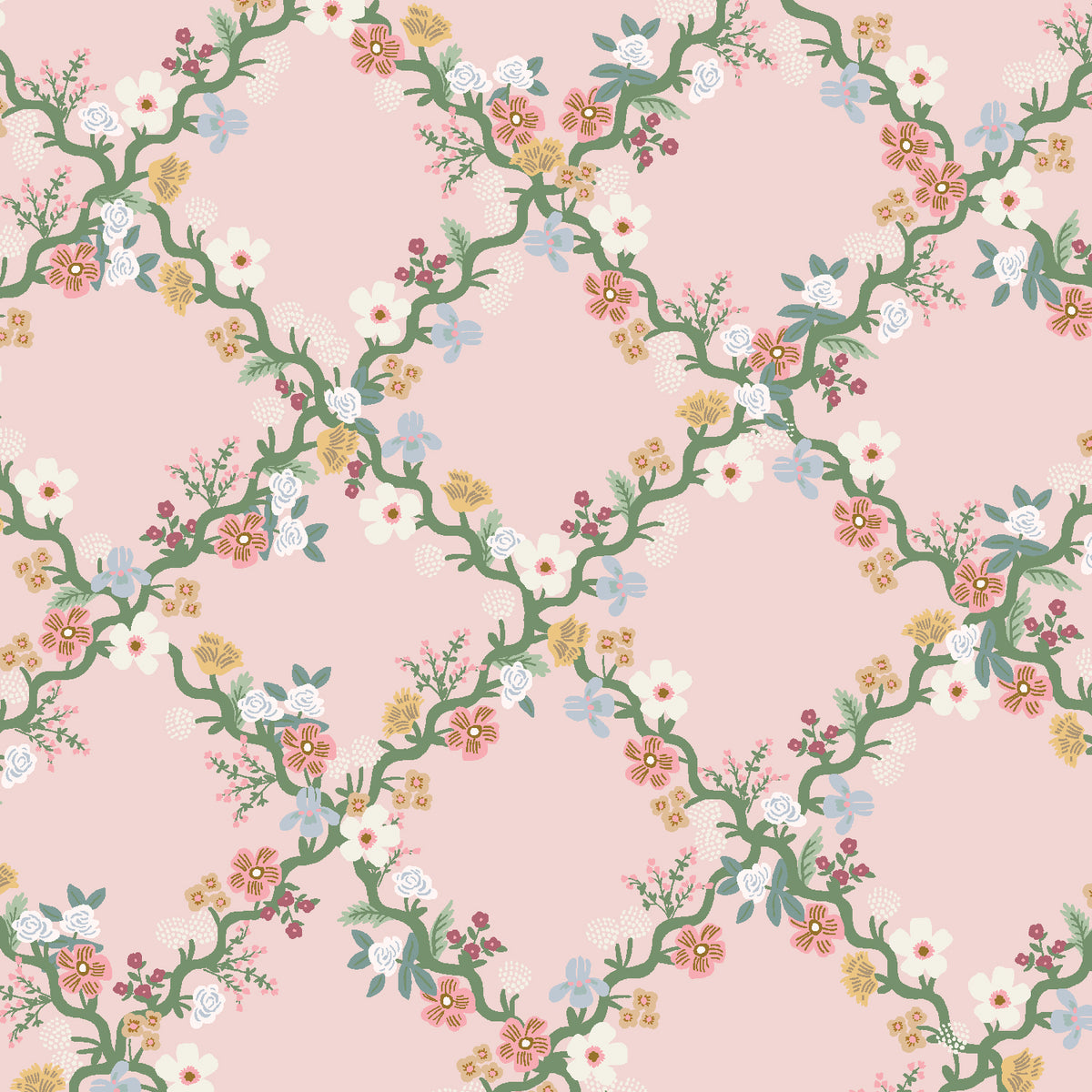 Easter II - Floral Trellis - Pink