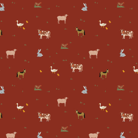 Gracie - Farm Animals Crimson