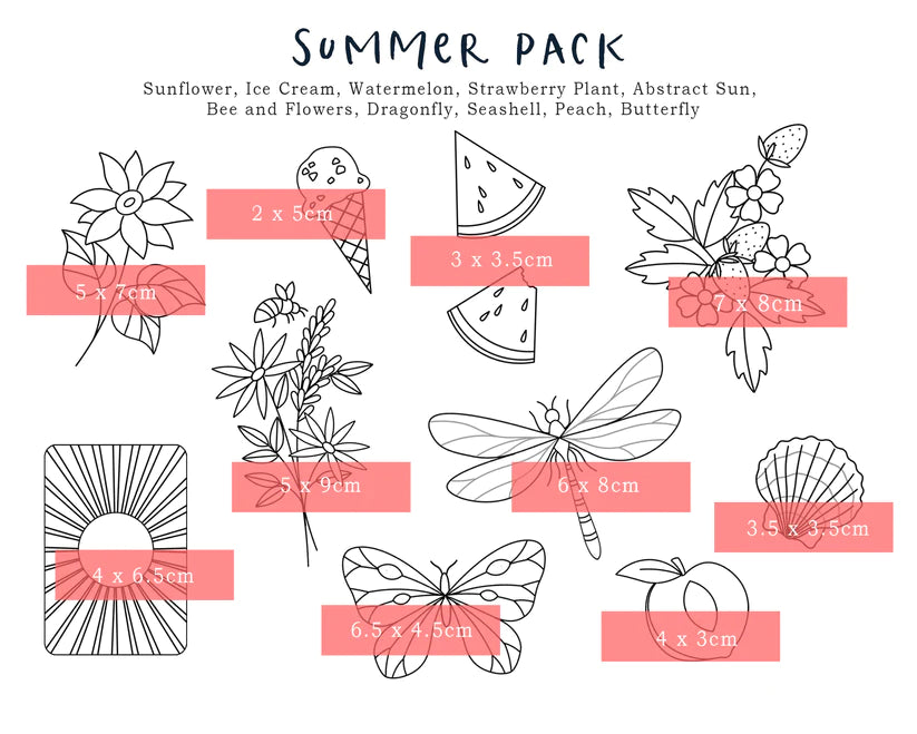 Stick &amp; Stitch Embroidery Designs - Summer Pack