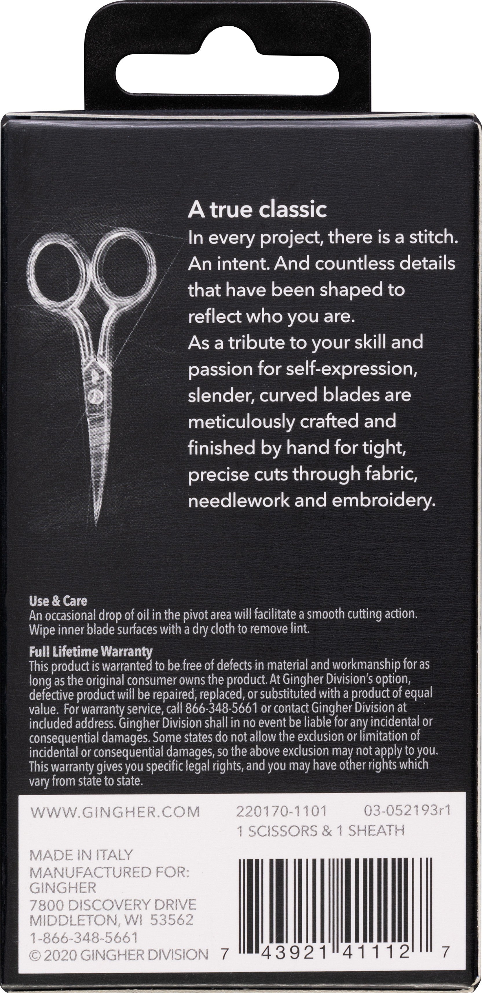 4-Inch Embroidery Scissors Set – One Curved, One Straight – With Blade Protector – 100mm – Quality Craft