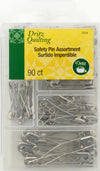 Curved Safety Pins 90 ct