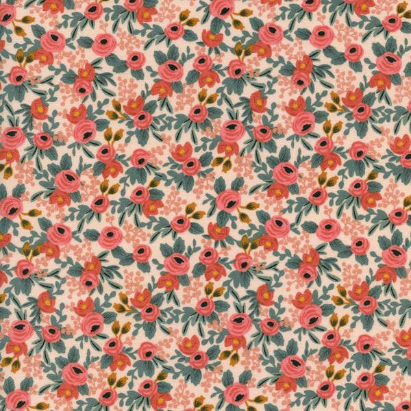 Les Fleurs - Rosa - Peach - Thread Count Fabrics - Cotton + Steel
