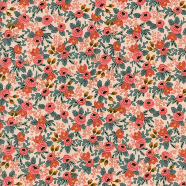 Les Fleurs - Rosa - Peach - Thread Count Fabrics - Cotton + Steel