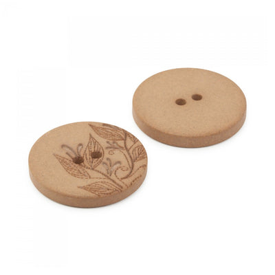 Lazer-Etched Recycled Hemp Buttons - Leaves