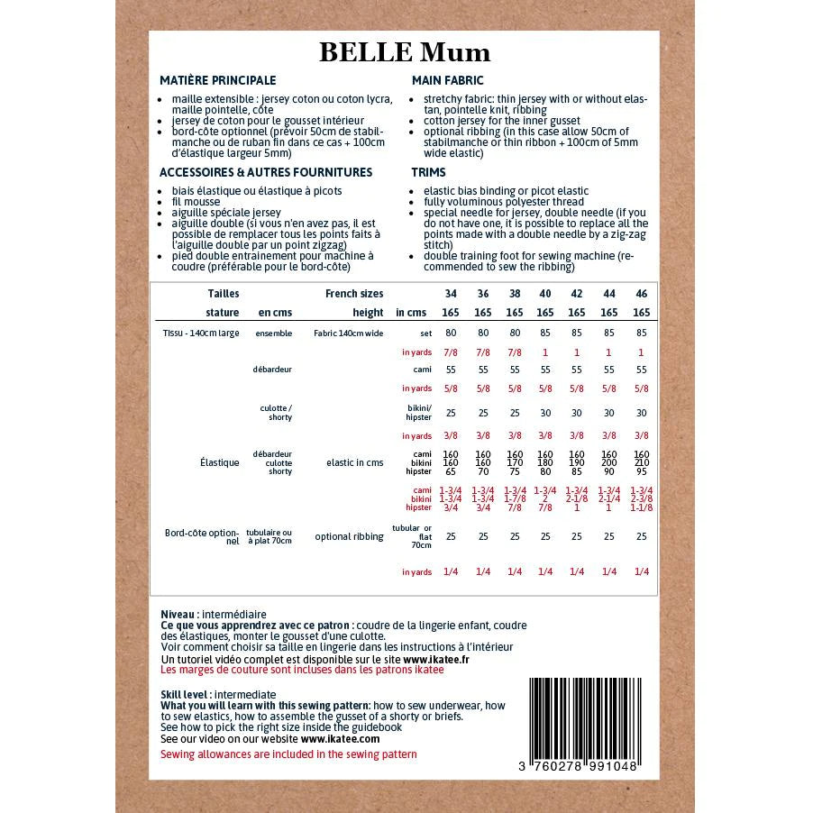 Belle Underwear Set Pattern