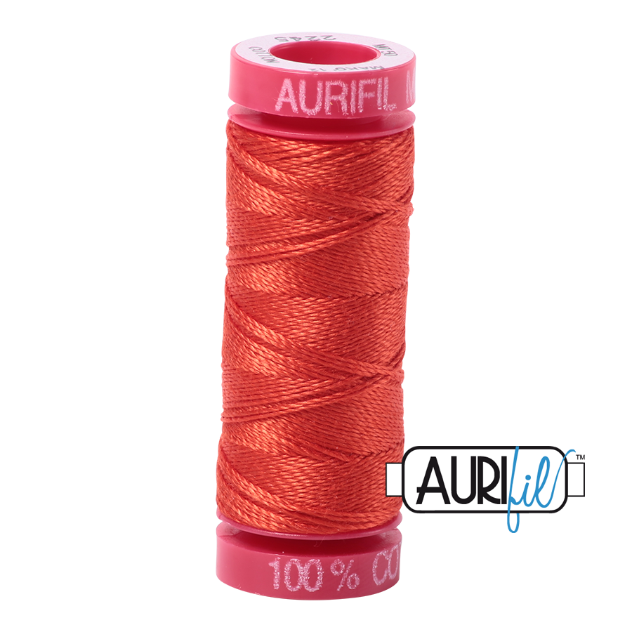 Aurifil 12wt - Red Orange | Small Spool