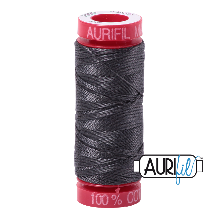 Aurifil 12wt - Dark Pewter | Small Spool