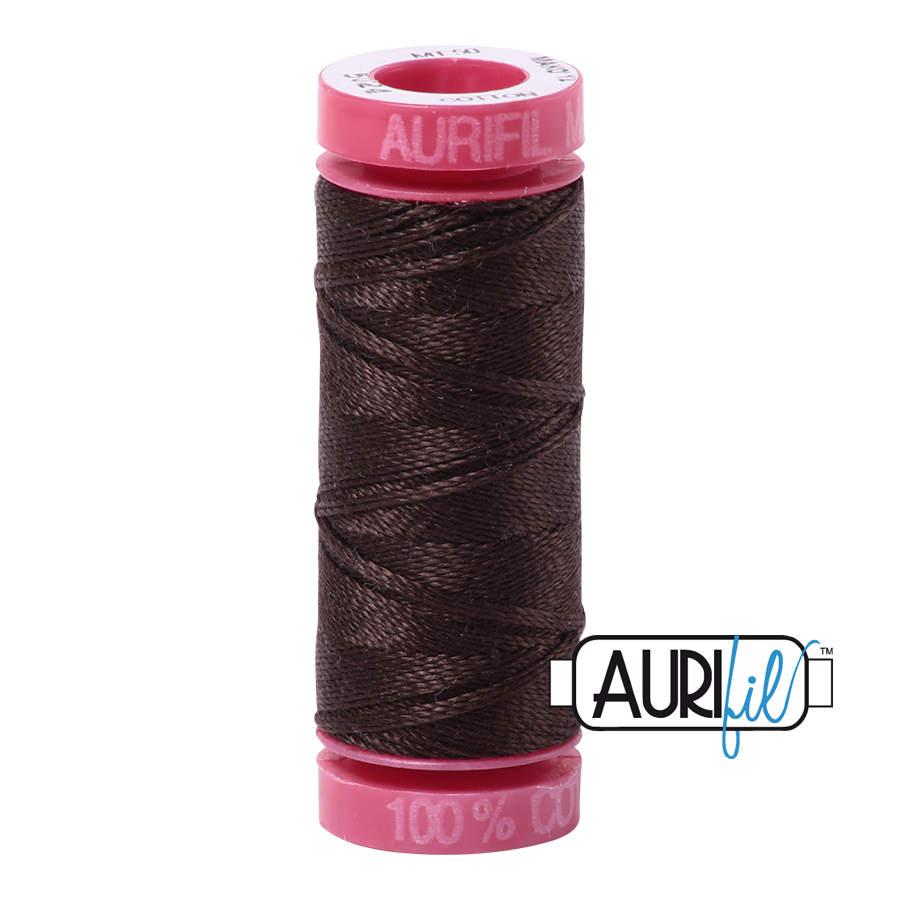 Aurifil 12wt - Dark Brown | Small Spool
