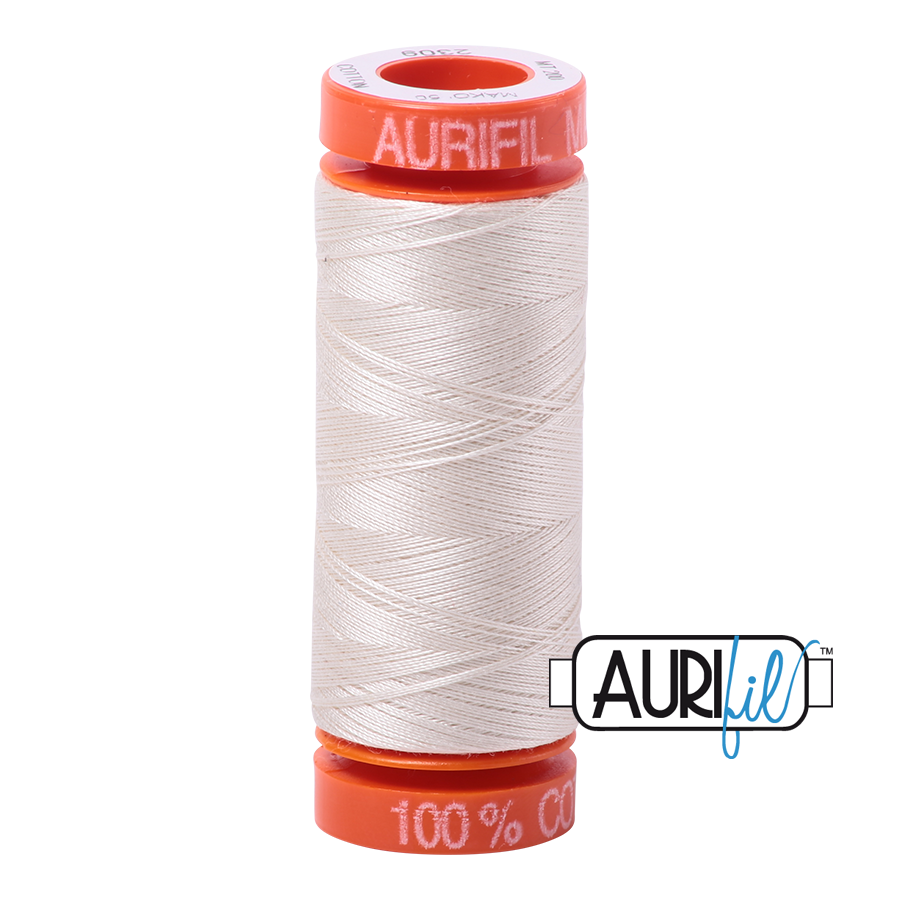 Aurifil 50wt - Silver White | Small Spool