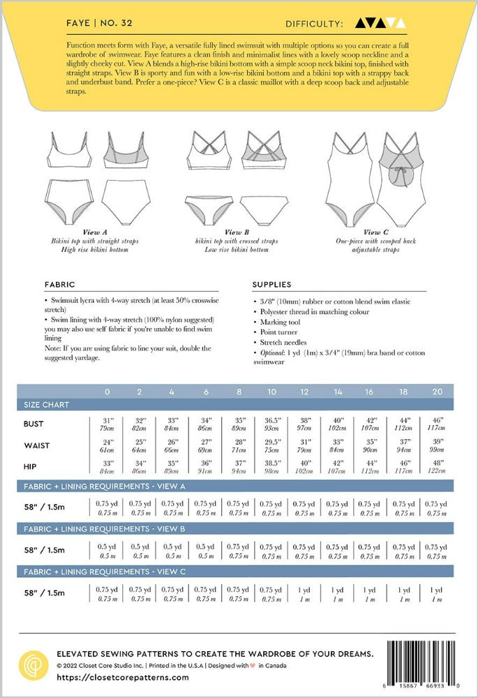 Faye Swimsuit Pattern