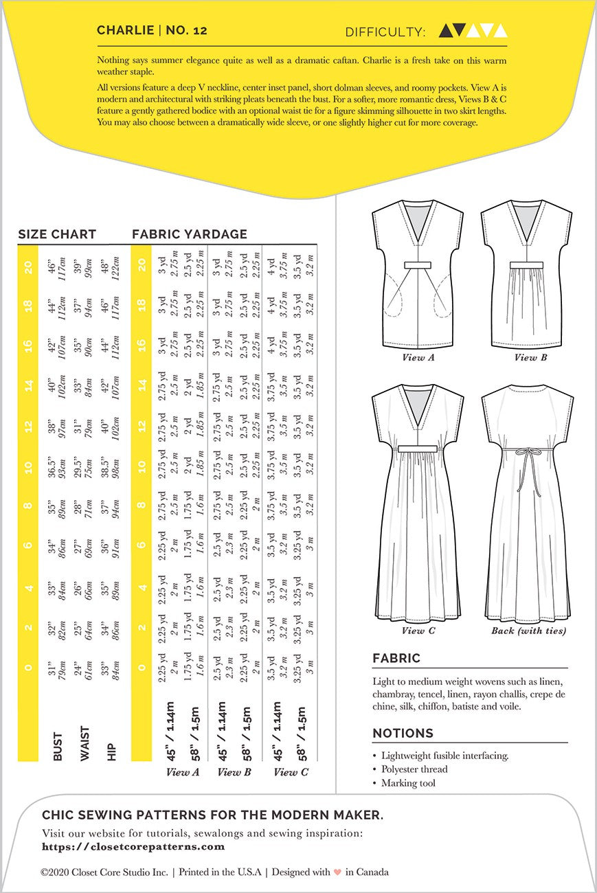 Charlie Caftan Pattern