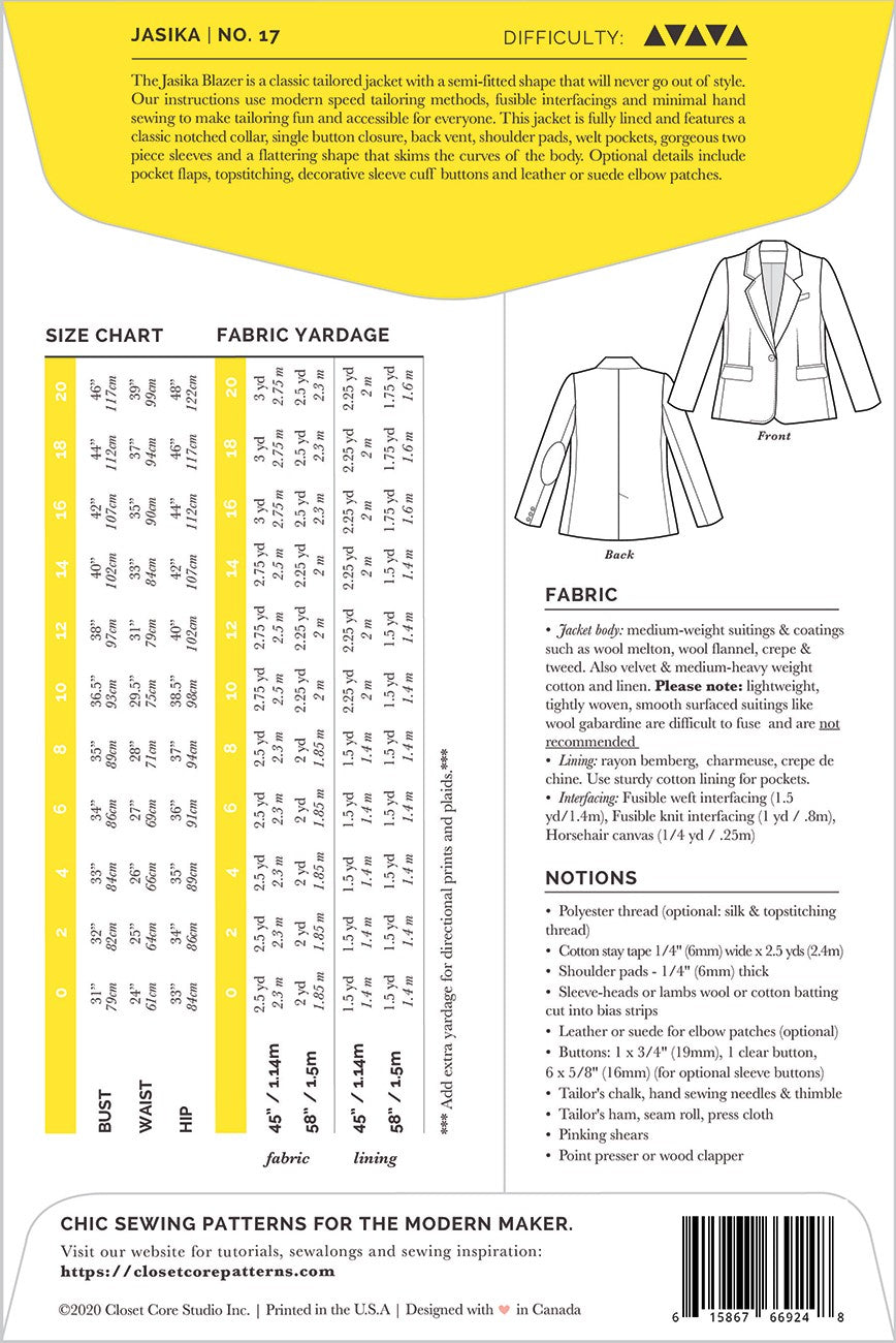 Jasika Blazer Pattern