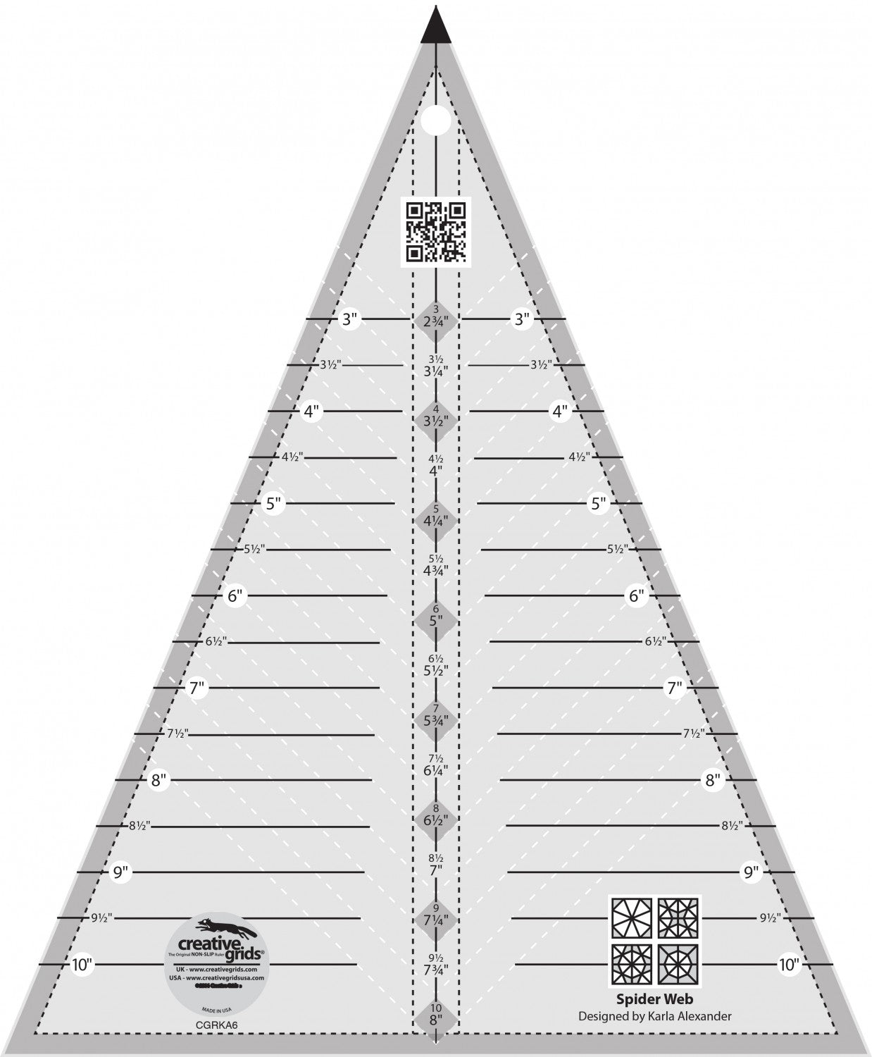 Creative Grid - Spider Web Quilt Ruler