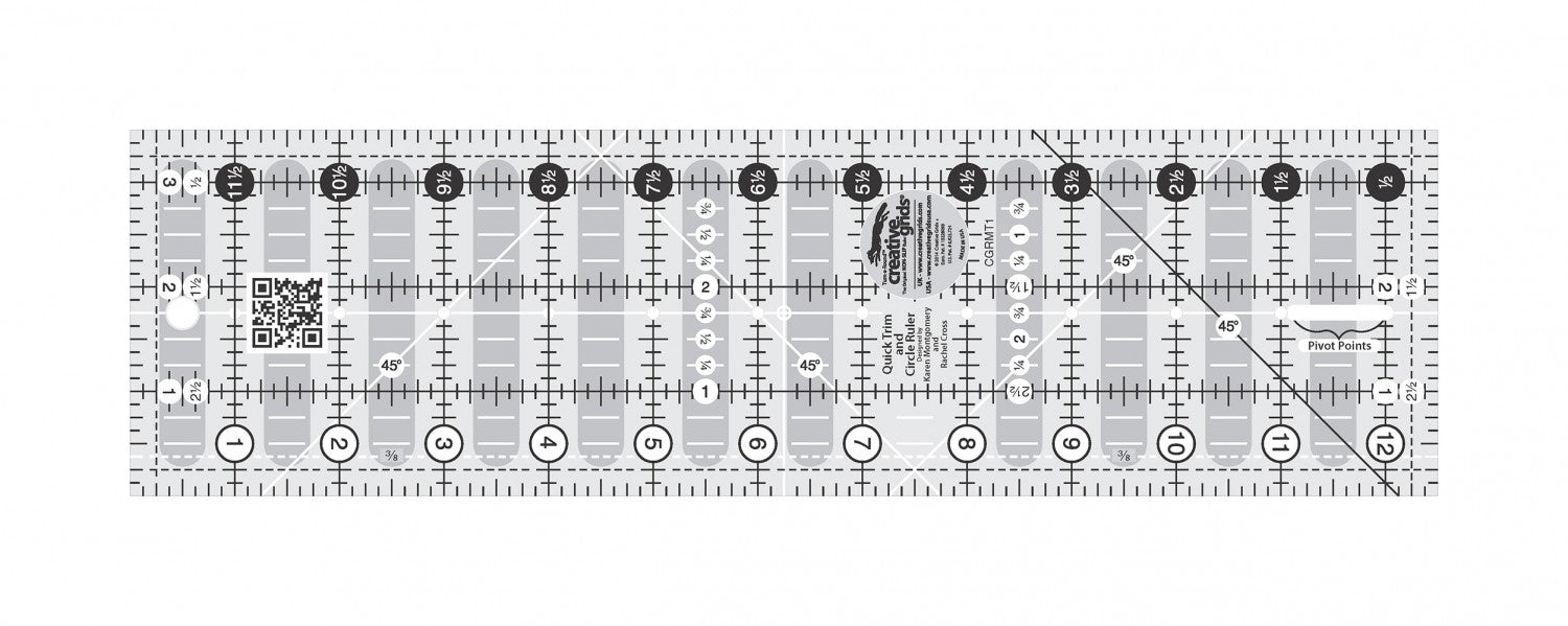 Creative Grid Quick Trim Ruler- 3.5" x 12.5"