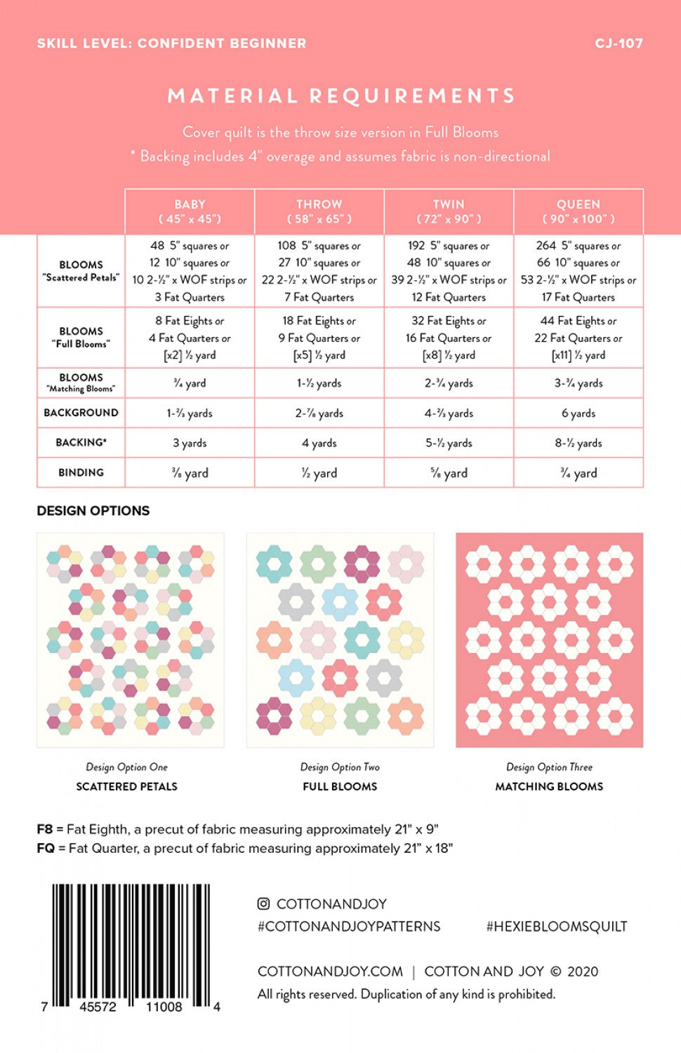 Hexie Blooms Pattern
