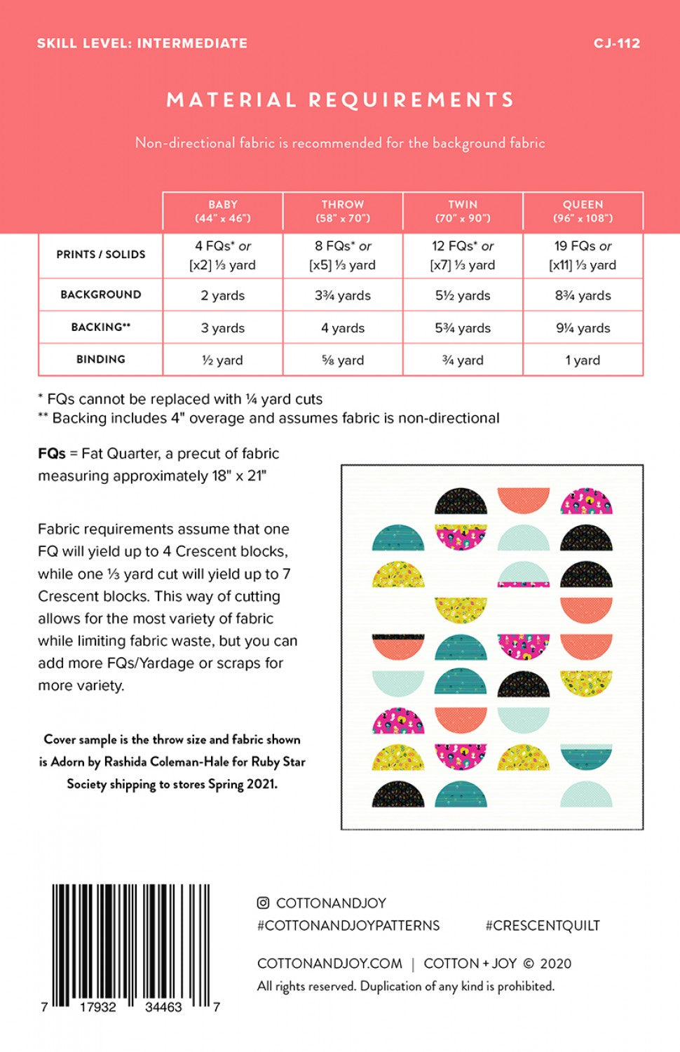 Crescent Quilt Pattern