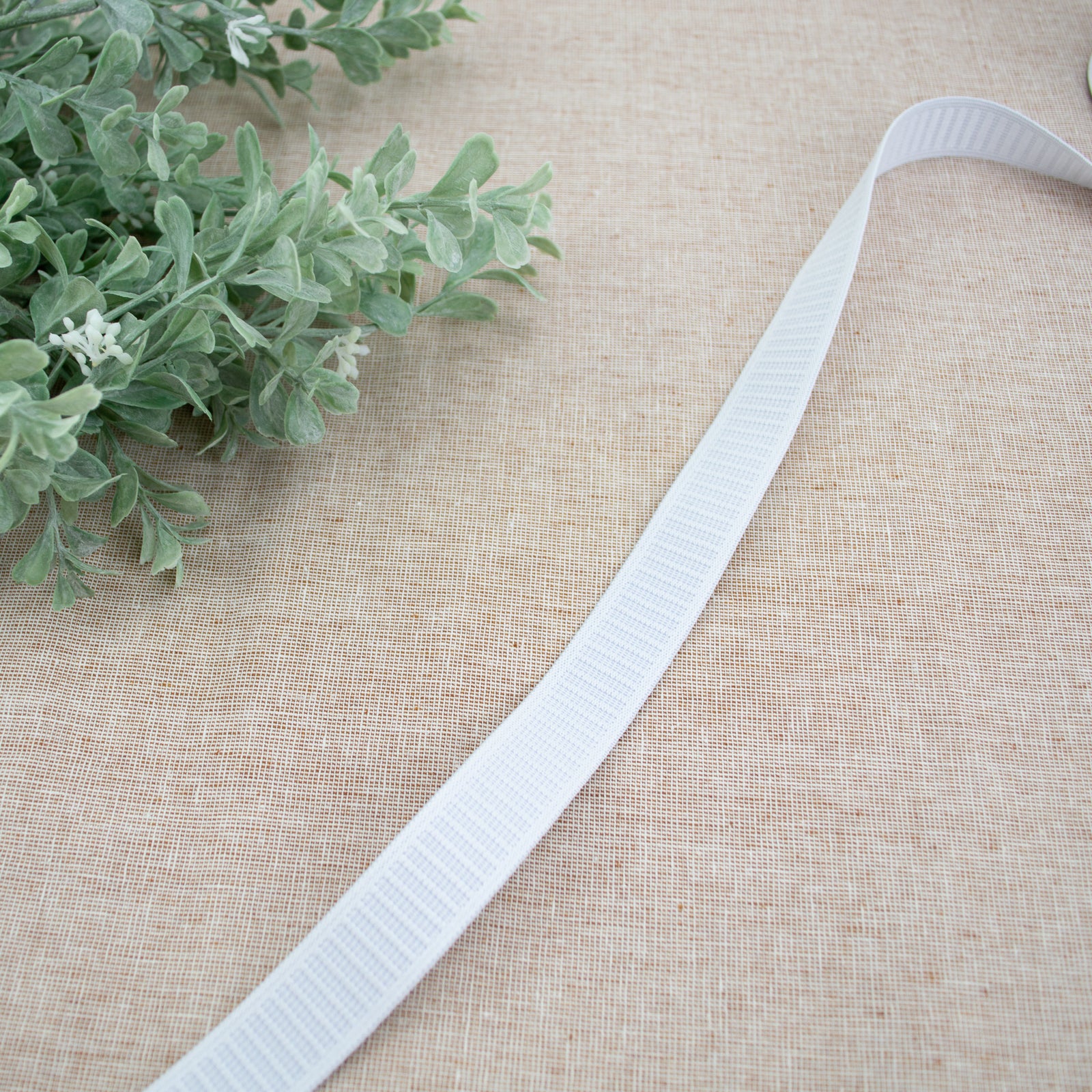 Elastic - 1" Non Roll White