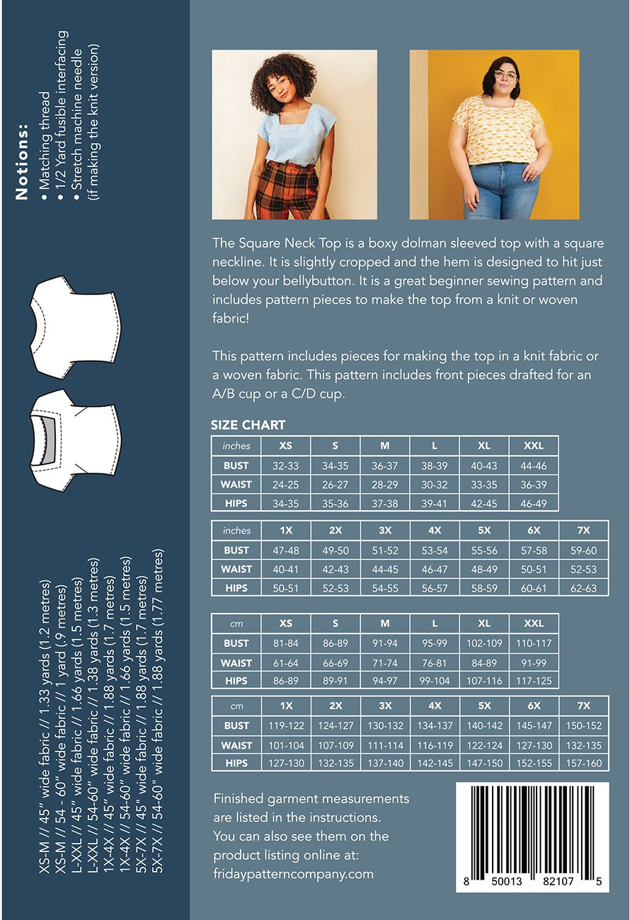 Square Neck Top Pattern