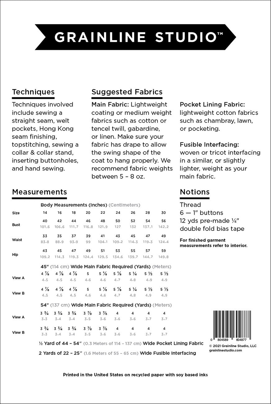 Cortland Trench Pattern - Size 14-30