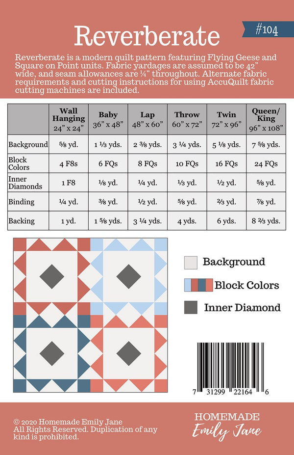 Reverberate Quilt Pattern - Thread Count Fabrics