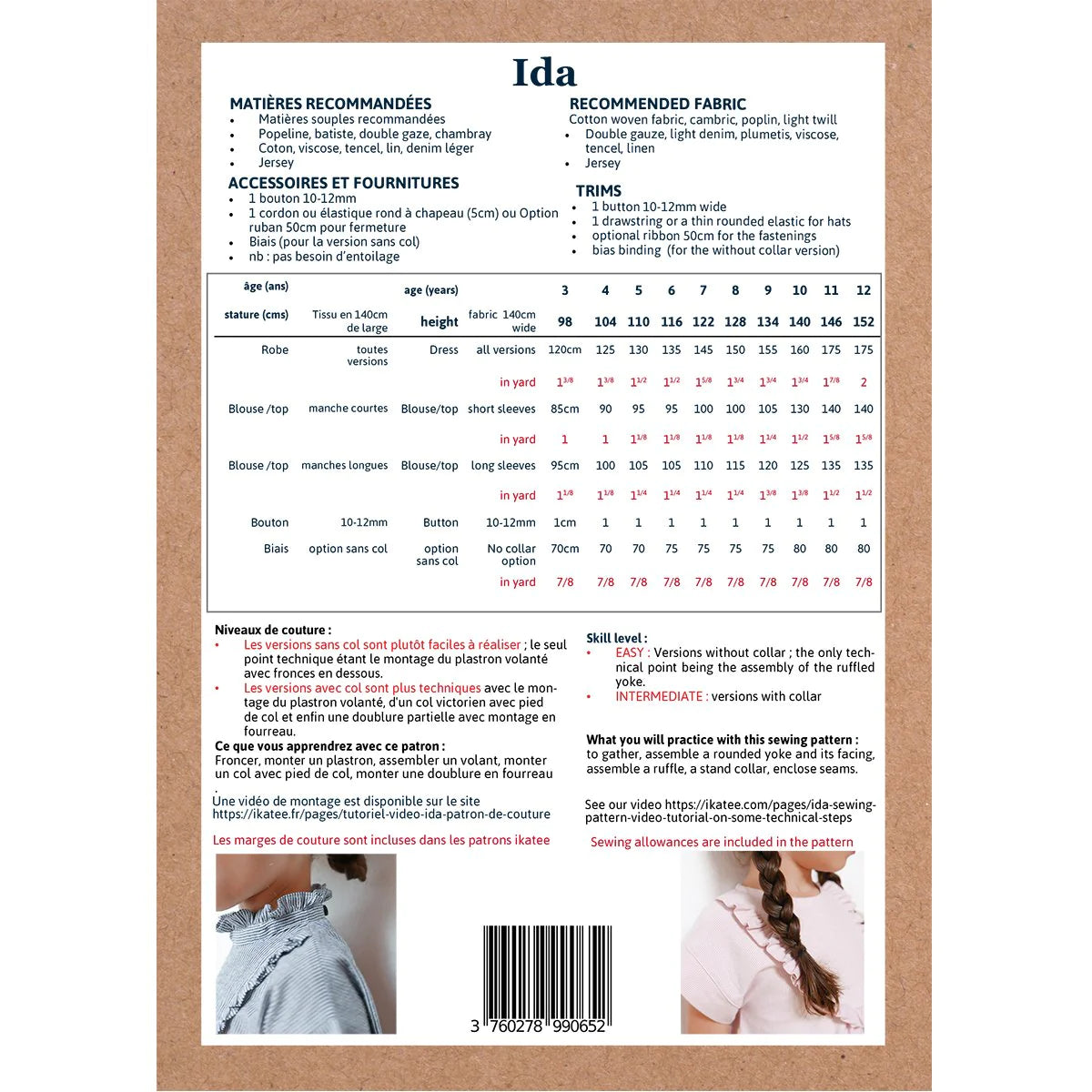 Ida Blouse and Dress Pattern | 3-12 Years