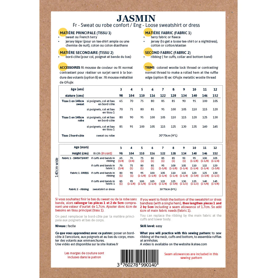 Jasmin Sweatshirt and Dress Pattern | 3-12 Years