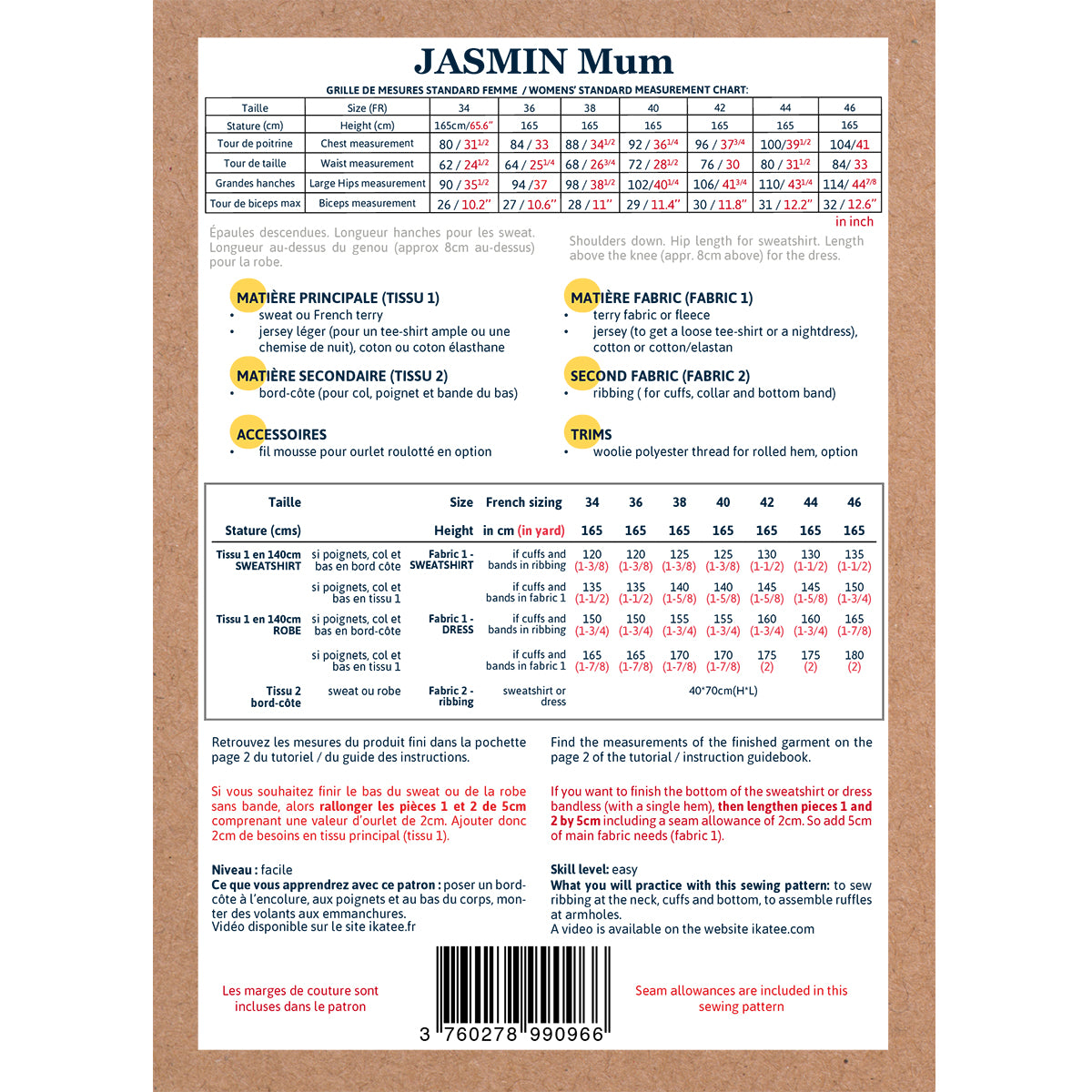 Jasmin Sweatshirt and Dress Pattern