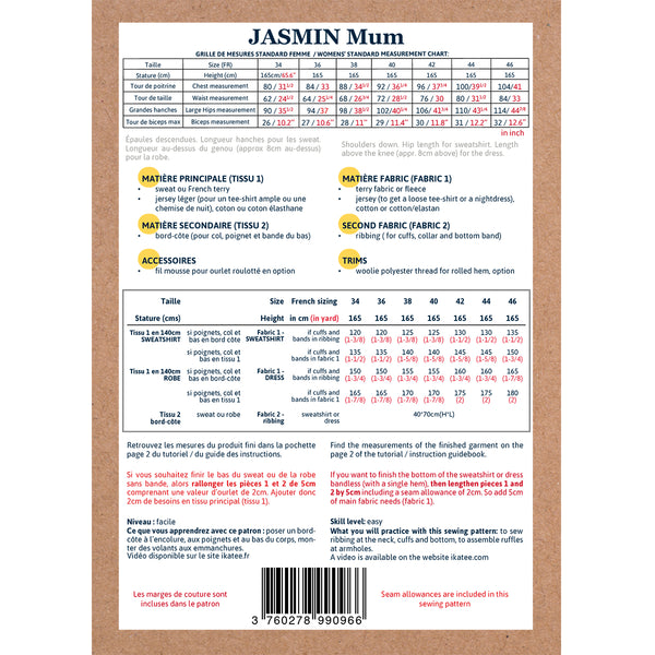 Jasmin Sweatshirt and Dress Pattern - Thread Count Fabrics