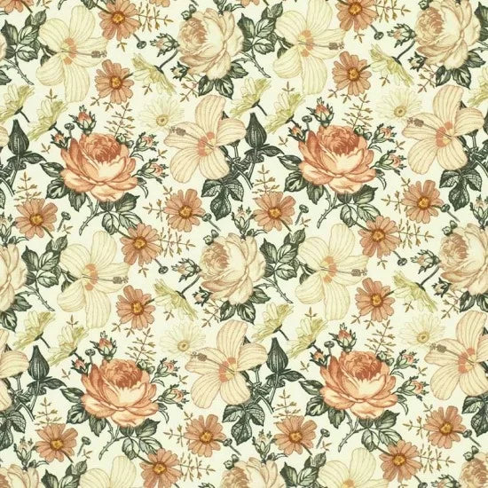 Cotton Poplin - English Garden Creme