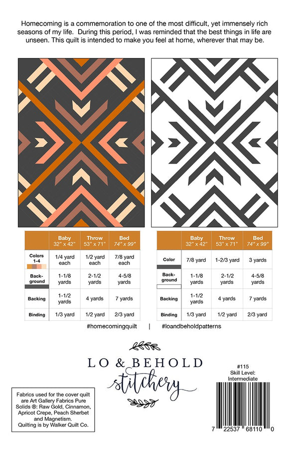 Homecoming Quilt Pattern - Thread Count Fabrics