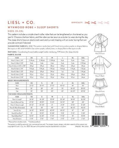 Wynwood Robe and Sleep Shorts Pattern