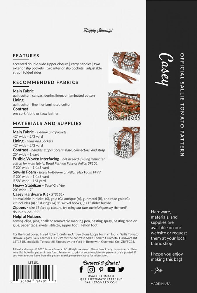 Casey Bag Pattern