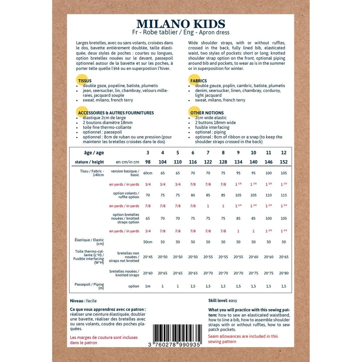 Milano Dress Pattern | 3-12 Years