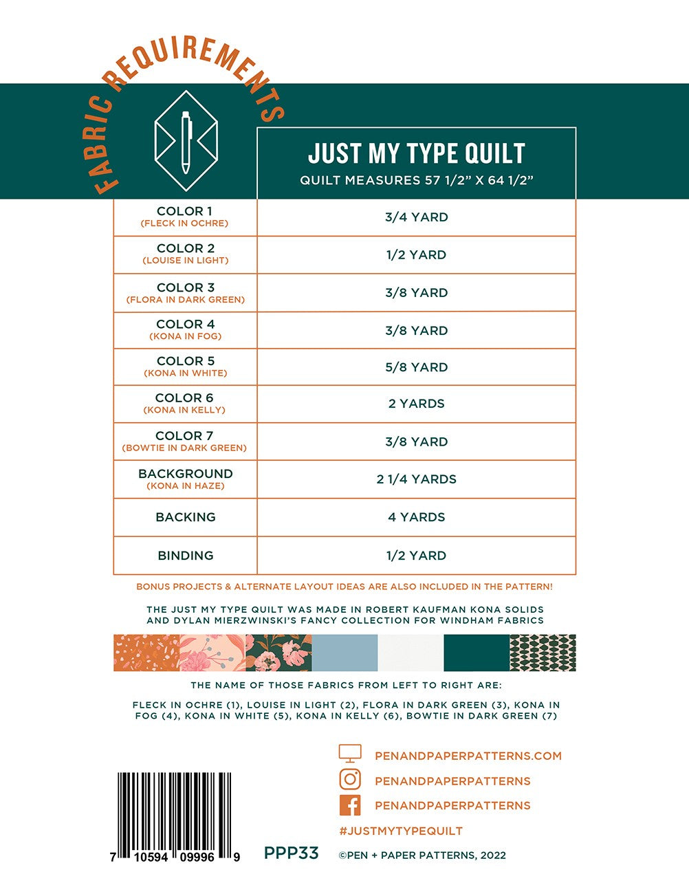 Just My Type Quilt Pattern