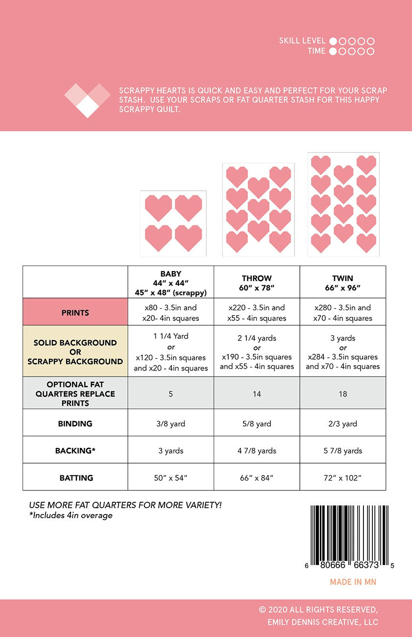 Scrappy Hearts Quilt Pattern