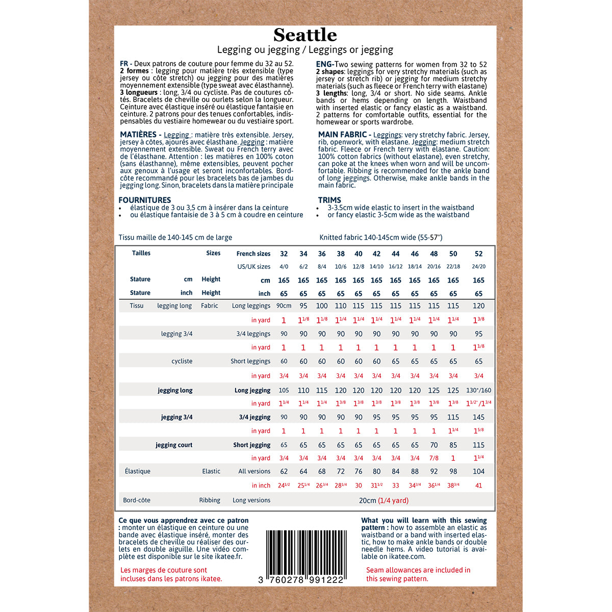Seattle Legging Pattern