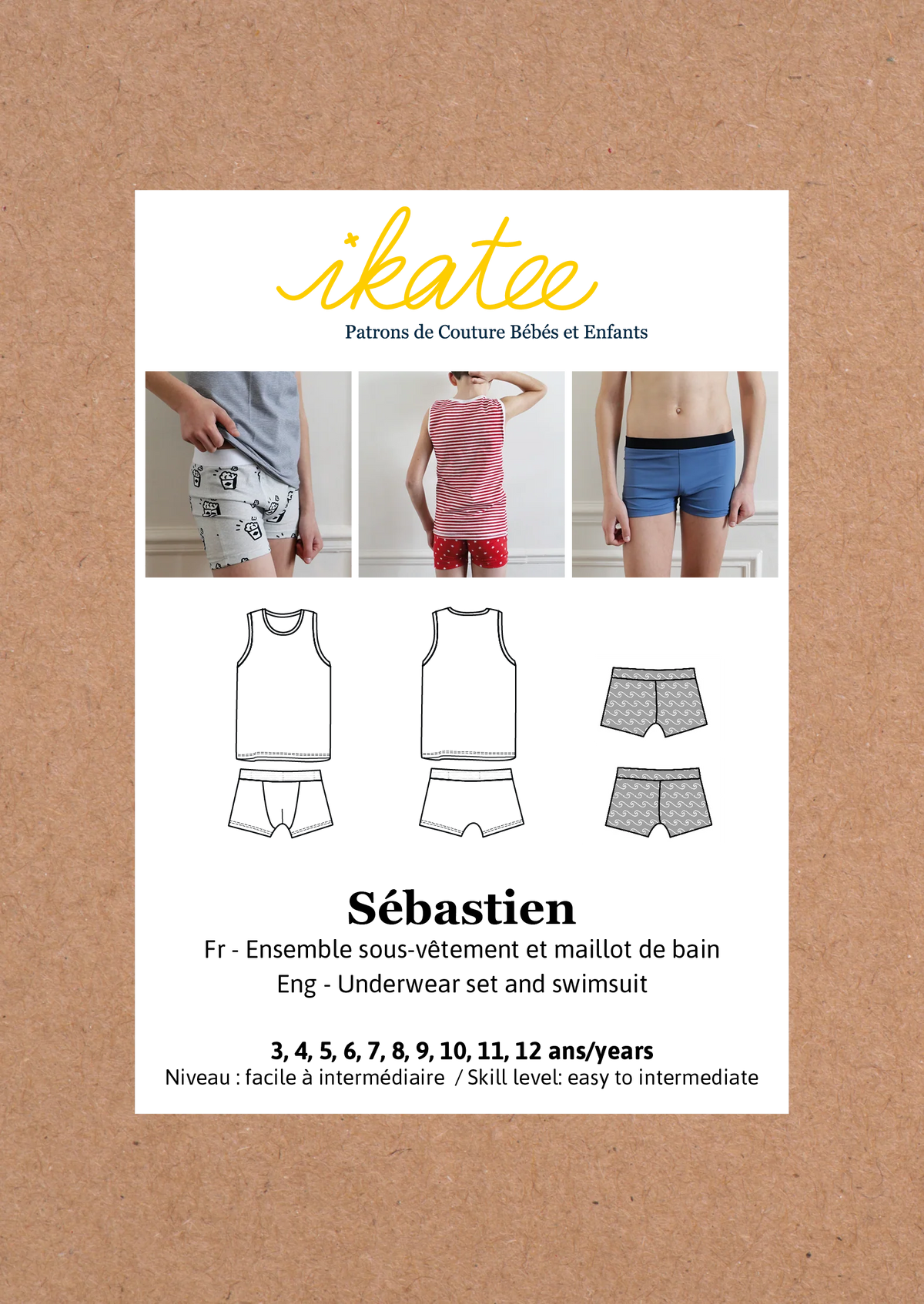 Sebastien Underwear Set and Swimsuit Pattern | 3-12 Years