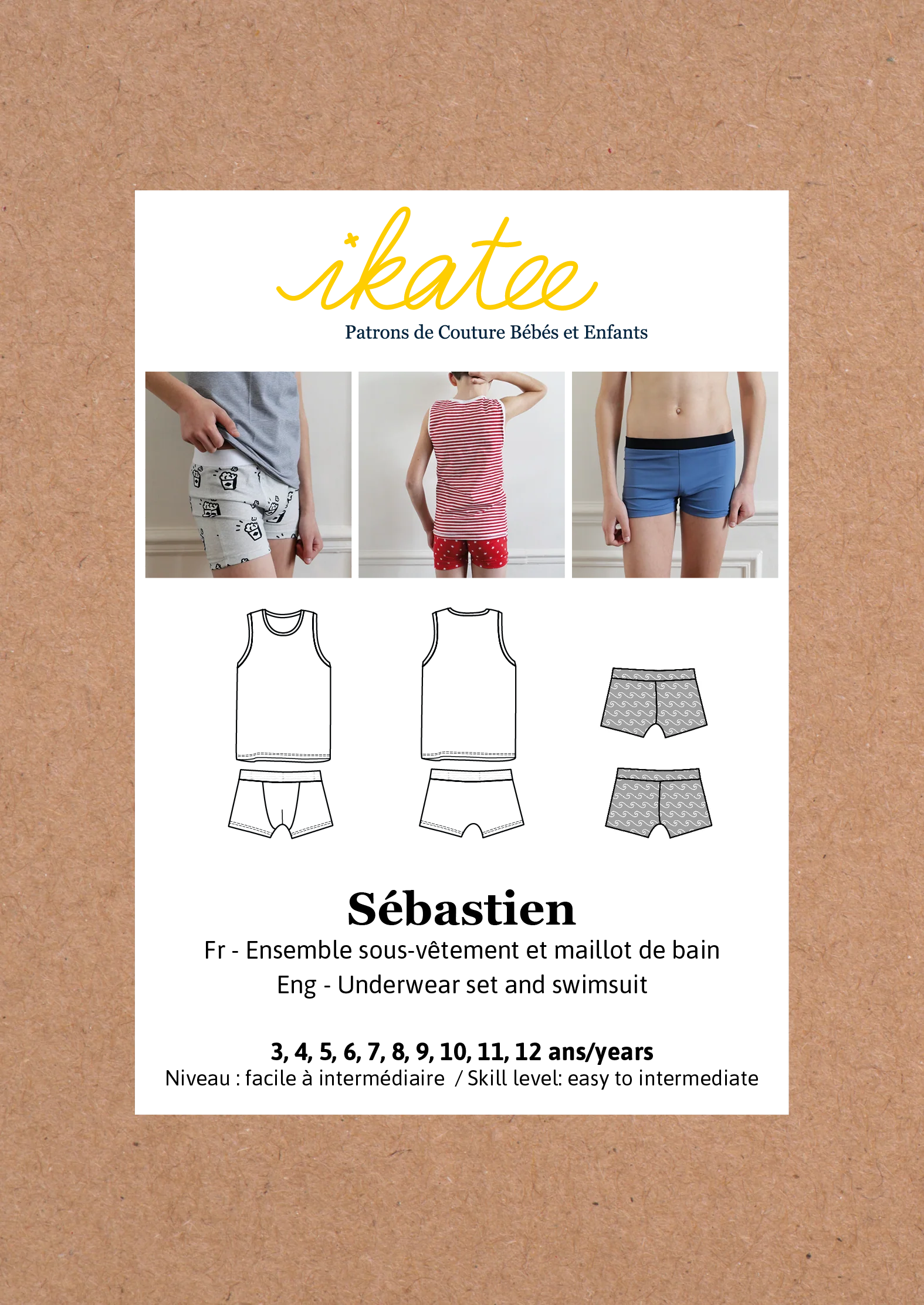 Sebastien Underwear Set and Swimsuit Pattern | 3-12 Years