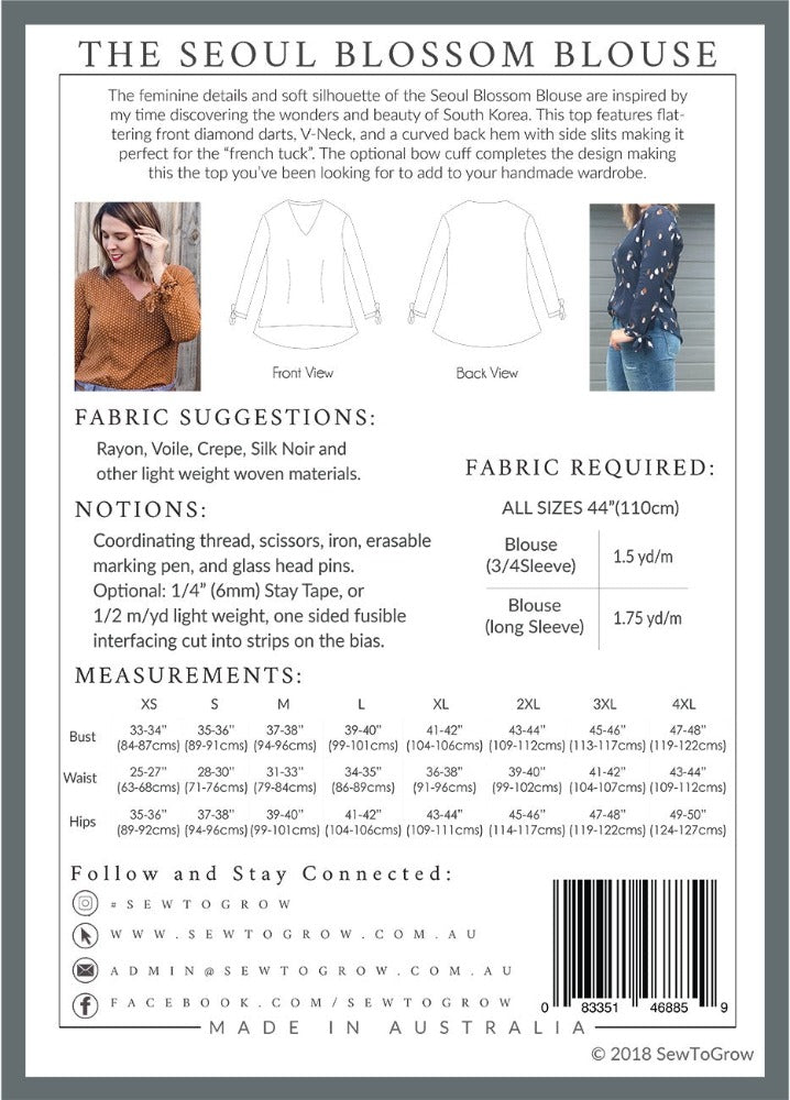 Seoul Blossom Blouse Pattern