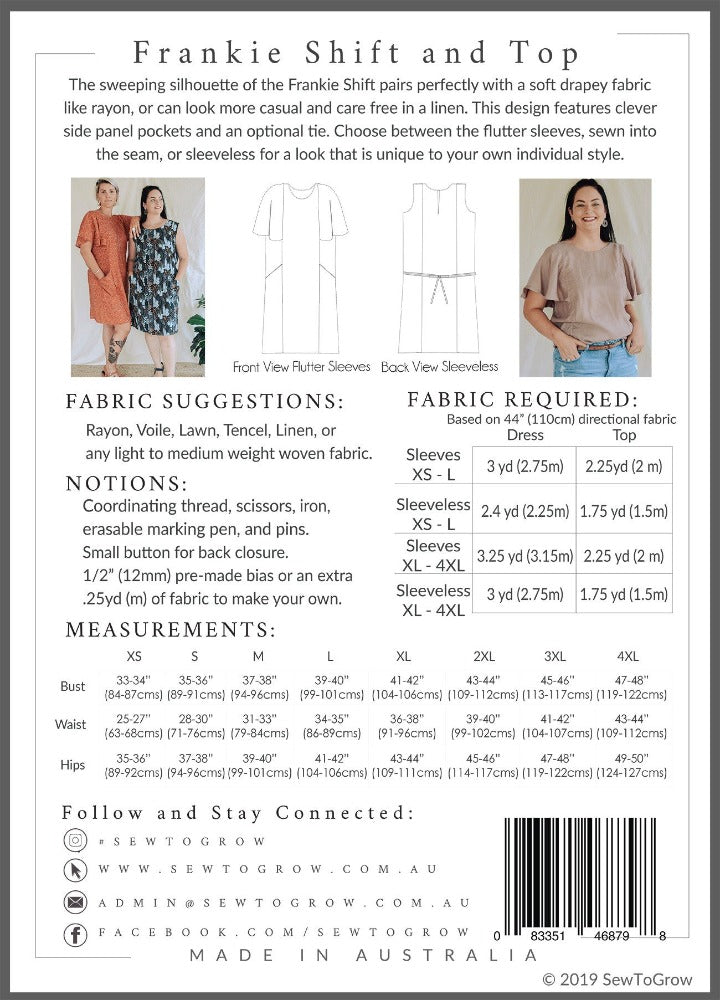 Frankie Shift and Top Pattern