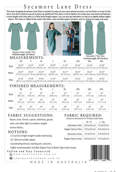 Sycamore Lane Dress Pattern