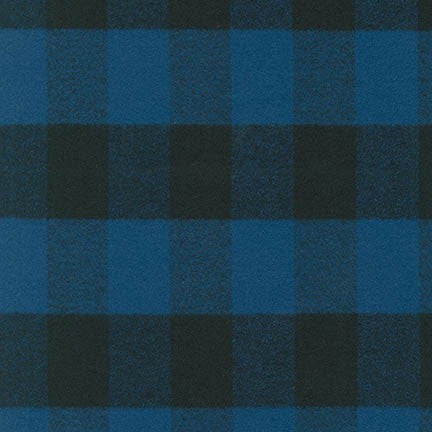 Mammoth Flannel - Blue Plaid - Thread Count Fabrics - Robert Kaufman