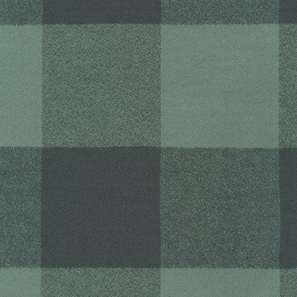 Organic Buffalo Plaid Mammoth Flannel - Charcoal