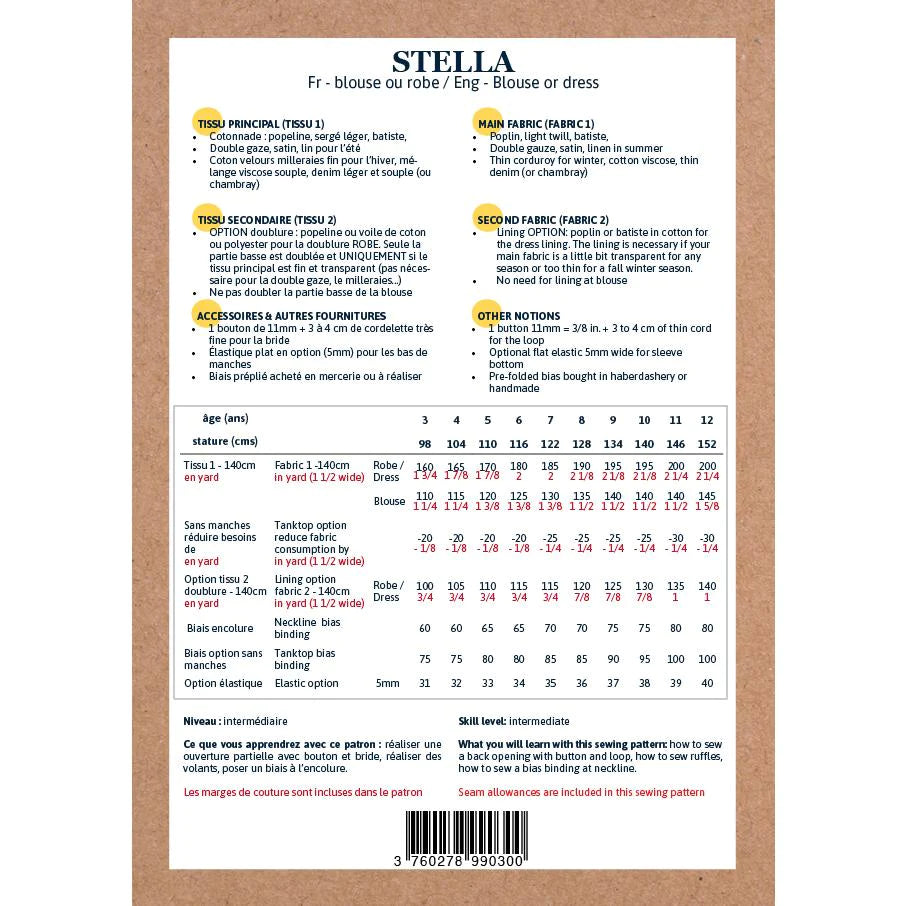Stella Blouse and Dress Pattern | 3-12 Years