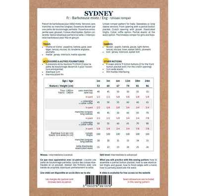 Sydney Romper Pattern | 1 Month -24 Months
