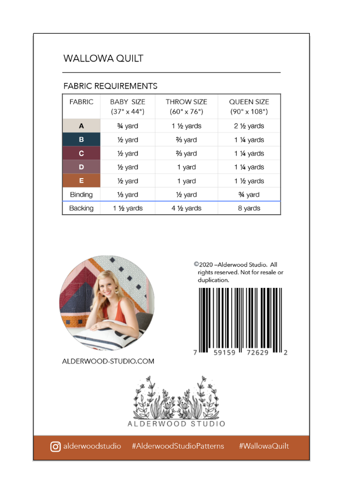 Wallowa Quilt Pattern