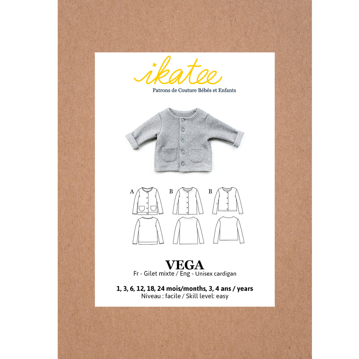 Vega Cardigan Pattern | 1 Month - 4 Years