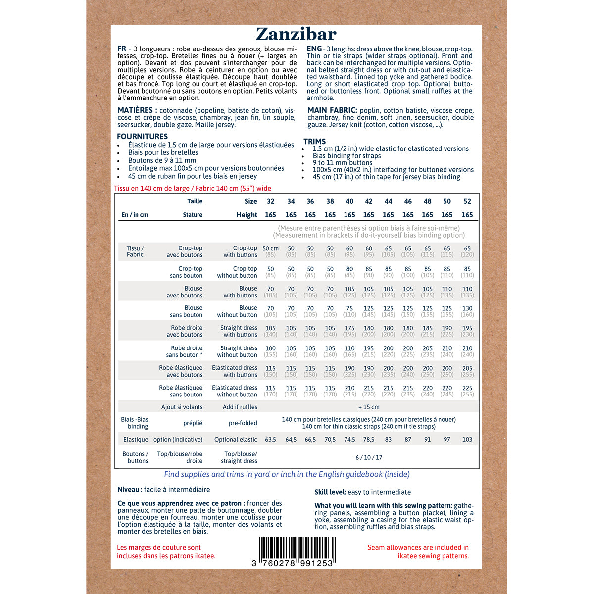 Zanzibar Top and Dress Pattern