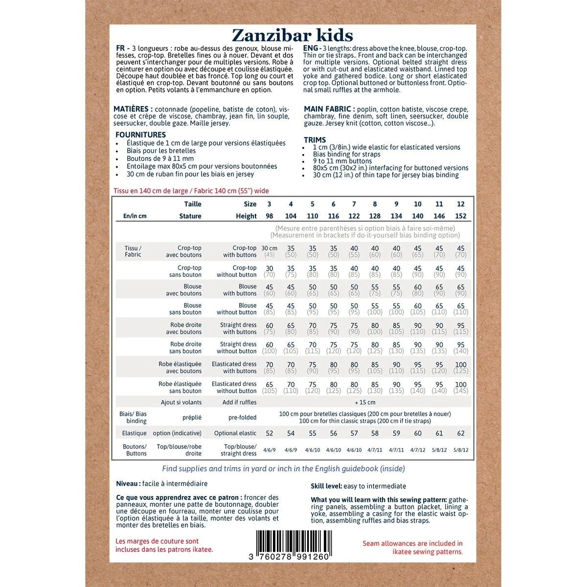 Zanzibar Top and Dress Pattern | 3-12 Years